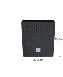 Kvetináče a truhlíky NABBI DRTS225L plastový kvetináč 22,5 cm antracit