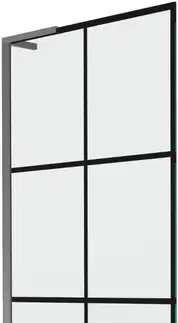Sprchové dvere MEXEN/S - Next L vaňová zástena FIX 70 x 150, čierna vzor, grafit metal 895-070-000-03-77-95