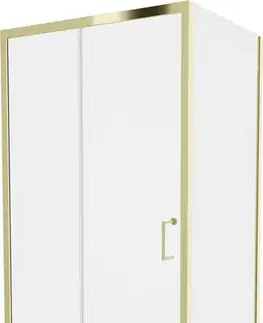 Vane MEXEN/S - Apia Sprchovací kút 130x100, transparent, zlato + vanička so sifónom 840-130-100-50-00-4070G