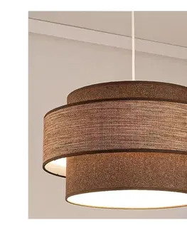 Svietidlá  Luster na lanku GRACE 1xE27/60W/230V pr. 40 cm hnedá/béžová 0819