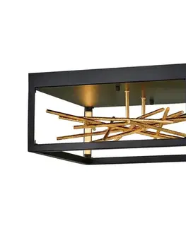 Svietidlá Elstead Quintiesse QN-STYX-LED-F-BG - LED stropné svietidlo STYX LED/8W/230V čierna/zlatá QN-STYX-LED-F-BG