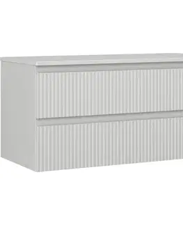 Kúpeľňový nábytok MEXEN/S - Rivel kúpeľňová skrinka pod umývadlo 100 cm s doskou, 2 zásuvky, reliéf, šedá mat 91A20-10047-2-BFFC62
