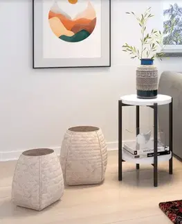 Príručné a servírovacie stolíky ArtGiB Príručný stolík SIGMA D SM-04 | biely lesk