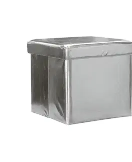 Bytové doplnky Sedací úložný box strieborný