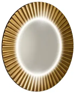 Kúpeľňové zrkadlá SAPHO - PRIDE STRIP guľaté zrkadlo s LED osvetlením v ráme, priemer 90cm, bronz PD954