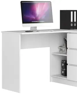 Písacie stoly Moderný písací stôl HERRA124P, biely