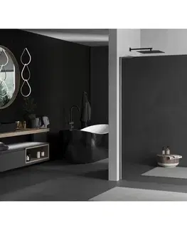 Sprchové dvere MEXEN/S - Kioto L Sprchová zástena WALK-IN 90 x 200, zrkadlové, grafit metal 800-090-103-95-50