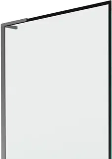 Sprchové dvere MEXEN/S - Next L vaňová zástena FIX 90 x 150, čierna vzor, grafit metal 895-090-000-03-70-95