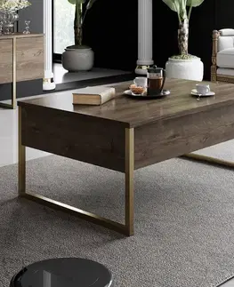 Konferenčné stolíky Konferenčný stolík Luxe - Walnut, Gold