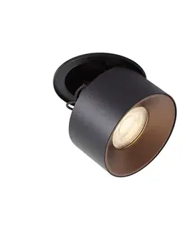 Bodove svetla Moderné zapustené bodové svietidlo čierne GU10 50mm - Echo