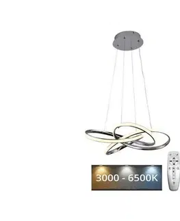 Svietidlá  LED Stmievateľný luster na lanku LED/65W/230V 3000-6500K šedá + diaľkové ovládanie J4332/CH