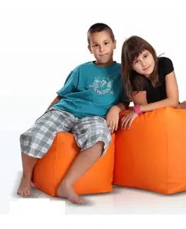 Sedacie vaky a kocky Sedací vak taburetka Cube S ekokoža TiaHome - sivá