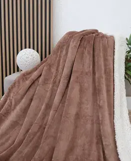 Deky MKLozkoviny.sk Baránková deka mikroplyš Exclusive 220 × 200 cm – Laura mocha mousse