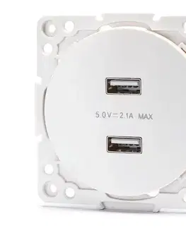 Predlžovacie káble  B.V.  - USB napájacia zásuvka bez rámčeka 2x USB-A biela B20101QPS