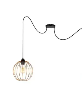 Svietidlá  Luster na lanku MATT 2xE27/60W/230V pavúk čierna/medená 0867