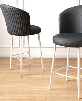 Barové stoličky Bar Stool Set (4 Pieces) Uras - Anthracite, White