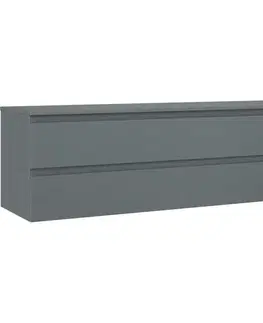Kúpeľňový nábytok MEXEN/S - Orio kúpeľňová skrinka pod umývadlo 160 cm s doskou, 2 zásuvky, grafit mat 91A10-16047-2-BFFC66