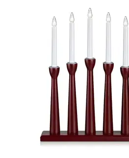 Vianočné dekorácie Markslöjd 704176 - Vianočný svietnik MASESKÄR 5xE10/3W/230V červená 704176