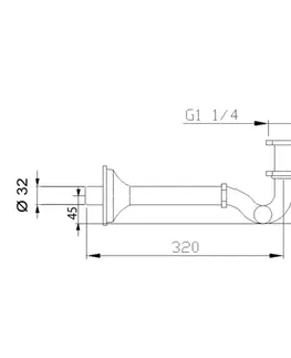 Doplnky do kúpeľne SAPHO - Bidetový sifón 5/4", odpad 32, bronz 9606