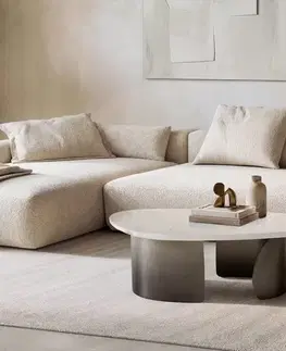 Konferenčné stolíky DELIFE Konferenčný stolík Marvello 100x50 cm mramor biela kov čierna vintage