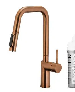 Kuchynské batérie KFA - Duero pure style pull-out kuchynská filtrujúca, brúsené ružové zlato + filter profine silver s 6623-314-34