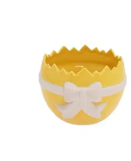 Kvetináče a truhlíky Kinekus Obal na kvetináč škrupina 14,3x13,5x10,3 cm porcelán žltý