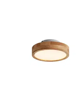Stropné osvetlenie Škandinávske stropné svietidlo drevo 30cm vrátane LED stmievateľné - Pecker