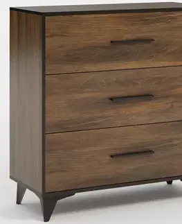 Komody do spálne Komoda Frida II K3S shirin walnut