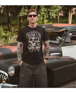Pánske tričká Tričko BLACK HEART Garage Built čierna - 3XL