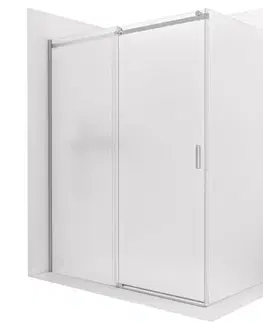 Sprchovacie kúty CERANO - Sprchovací kút Santoro - ľavá - 6 mm - chróm, mliečne sklo - 100x100 - posuvný CER-665680