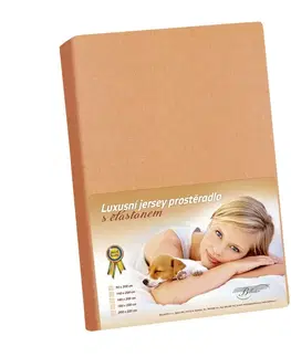 Plachty Bellatex Jersey prestieradlo s elastanom lososová, 200 x 220 cm