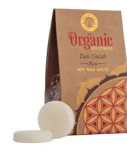 Svietniky Organický topiaci sa vosk v minciach Flower of Life, Desi Gulab - Rose