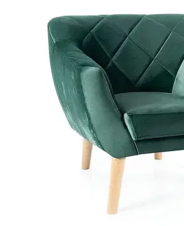Kreslá LIFE 1 čalúnené kreslo, zelená / buk
