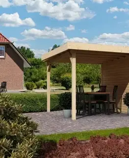 Drevené Drevený záhradný domček ASKOLA 6 s prístavkom 240 Lanitplast