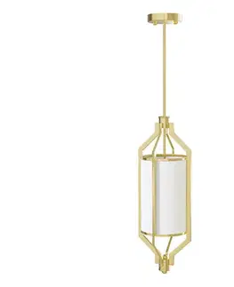 Svietidlá Open Design OR85860 - Stropný luster na tyči ZUNDO 1xE27/15W/230V mosadz/biela OR85860