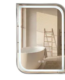 Kúpeľňové zrkadlá REA - Zrkadlo LED ZONE 70x50 BRUSH NICKEL HOM-00305