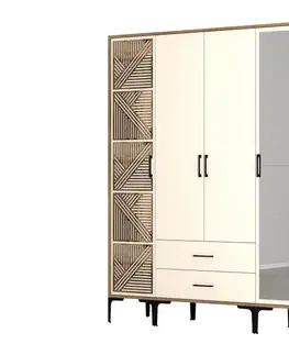Šatňové skrine Šatníková skriňa Kumsal PTR - Walnut, Cream