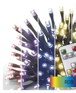 Vianočné osvetlenie EMOS Reťaz vianočná classic, RGB, 96LED, 10m, IP44