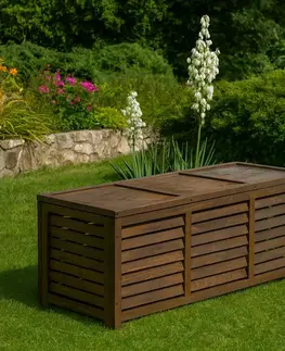Záhradné úložné boxy KONDELA Ladam záhradný úložny box hnedá