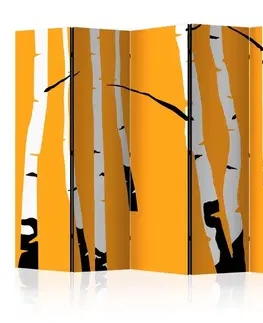 Paravány Paraván Birches on the orange background Dekorhome
