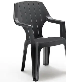 Záhradné plastové kreslá Plastová stolička Alta grafit
