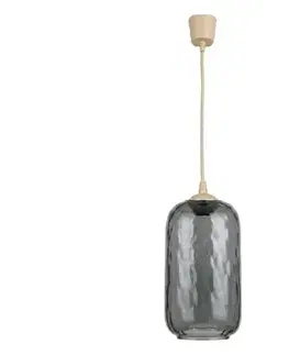 Svietidlá BRILAGI - LED luster na lanku R GLASS 1xE27/60W/230V priemer 14 cm béžová/dymová sivá NSTK7501+TK8619A