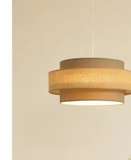 Svietidlá BRILAGI - Závesný luster na lanku RESNA 1xE27/60W/230V, priemer 40 cm, hnedá/béžová H0369