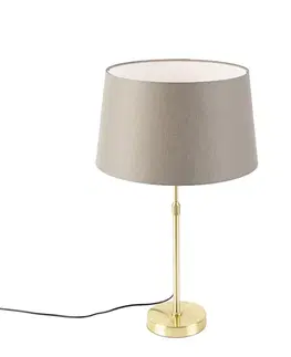 Stolné lampy Stolná lampa zlatá/mosadzná s tienidlom z ľanu taupe 35 cm - Parte