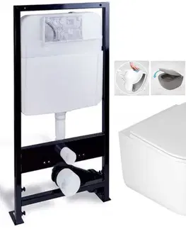 Závesné wc sety PRIM predstenový inštalačný systém bez tlačidla + WC DEANTE Jasmin so sedadlom RIMLESS /VÍROVÉ SPLACH/ PRIM_20/0026 X JA1