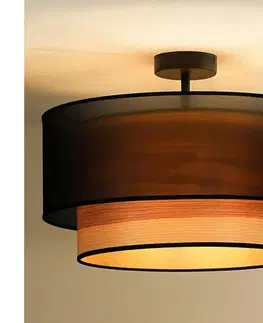Svietidlá  - Prisadený luster WOOD BOHO 1xE27/15W/230V pr. 45 cm čierna/béžová 604932