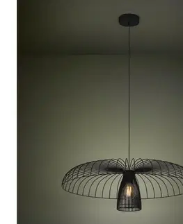 Svietidlá Eglo 390216 - Luster na lanku CHAMPERICO 1xE27/60W/230V 77 cm čierna 390216