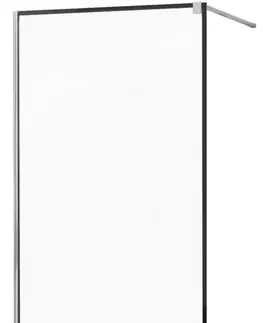 Sprchové dvere MEXEN/S - KIOTO Sprchová zástena WALK-IN 60x200 cm 8 mm, chróm, čierny profil 800-060-101-01-70