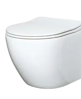 Záchody KERRA - Miska WC závesná Delos so sedátkom (biele lesklé) 5907548114099