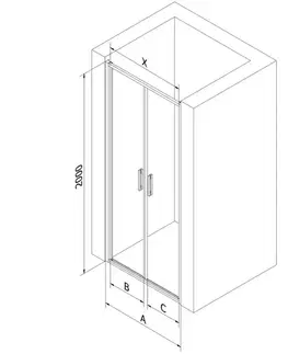Sprchovacie kúty MEXEN - Exo sprchové dvere krídlové70, transparent, zlatá 814-070-000-50-00